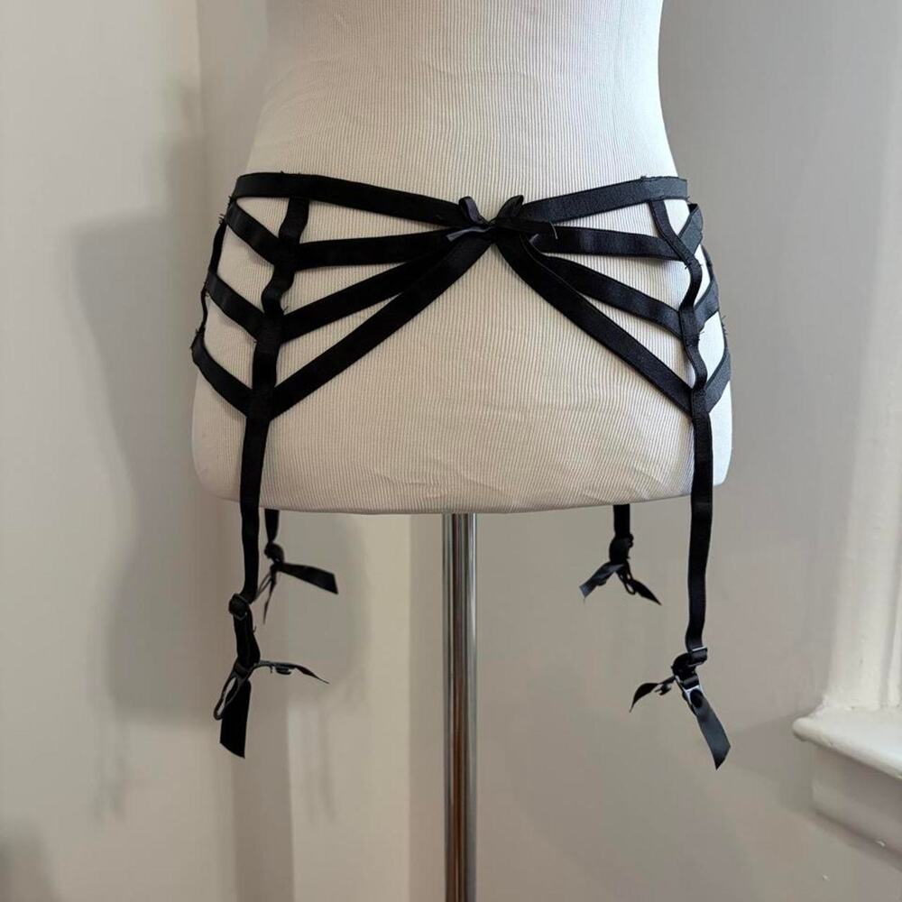 Black Garter Belt With Bows!